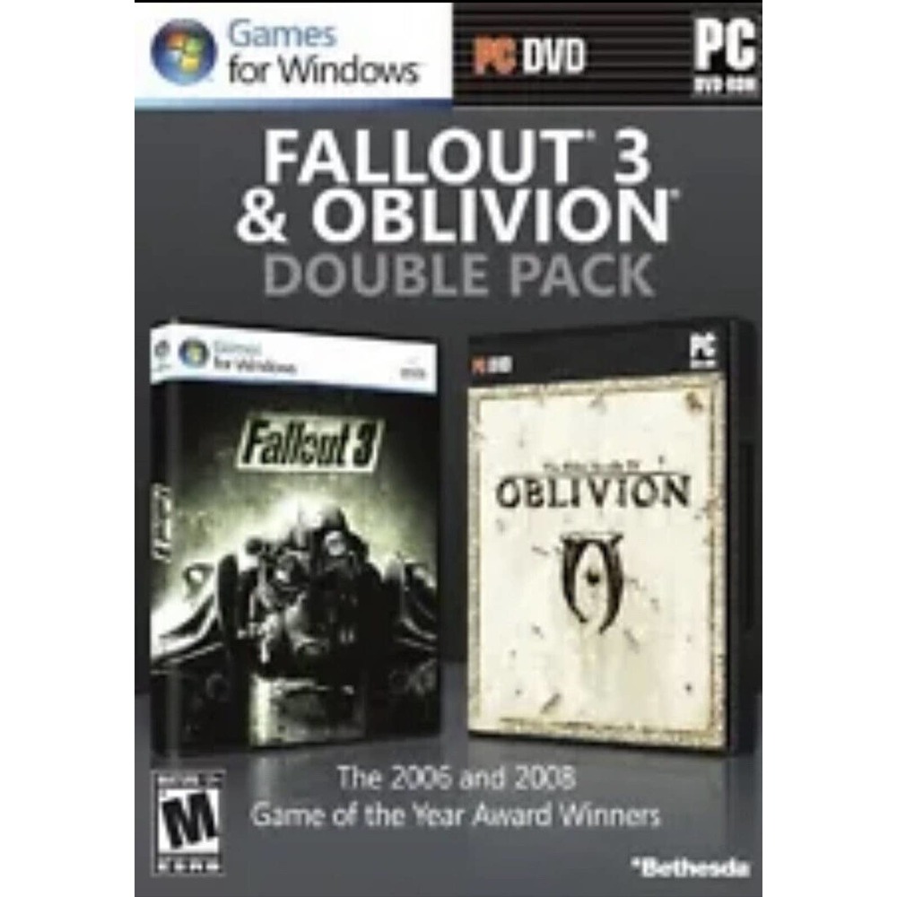 Fallout 3 & Oblivion Double Pack PC Complete in Box (2 Disc Set, 2012) Pre-Owned